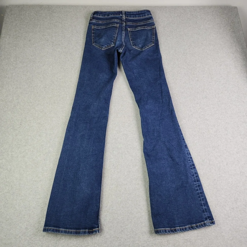 Divided H&M Flare Jeans Women's‎ 0 Blue Denim Stretch Retro Streetwear Grunge